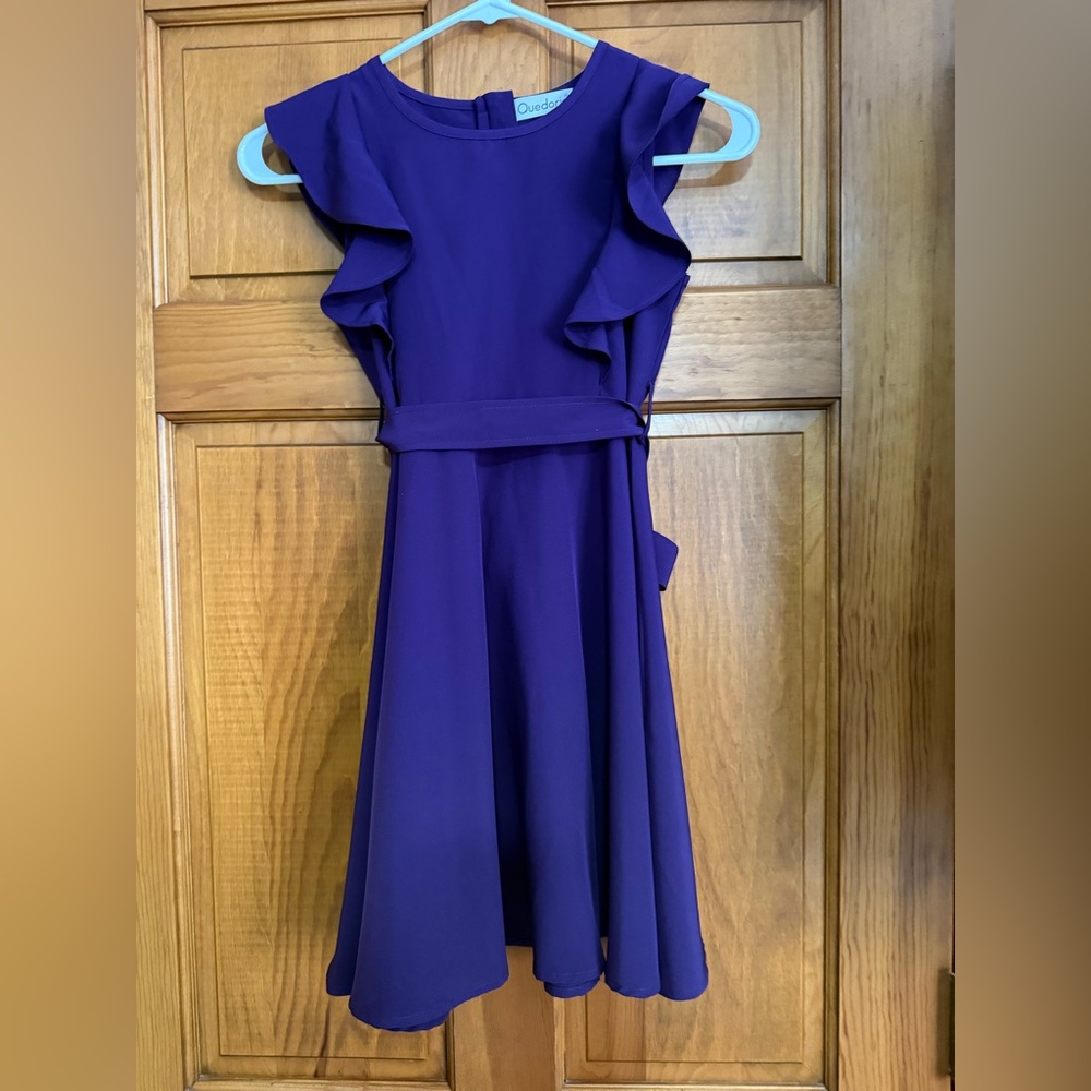 Purple Ruffle Sleeve Dress